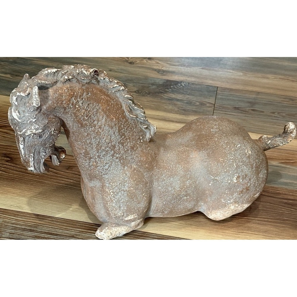 MCM  - Reproduction of 17th Century Resting Horse  - Plaster over  Iron